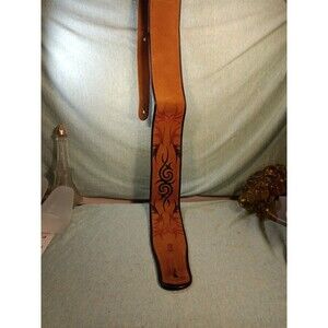 Levy's MSS3EP Suede Guitar Strap with a tan suede finish with a tribal design
